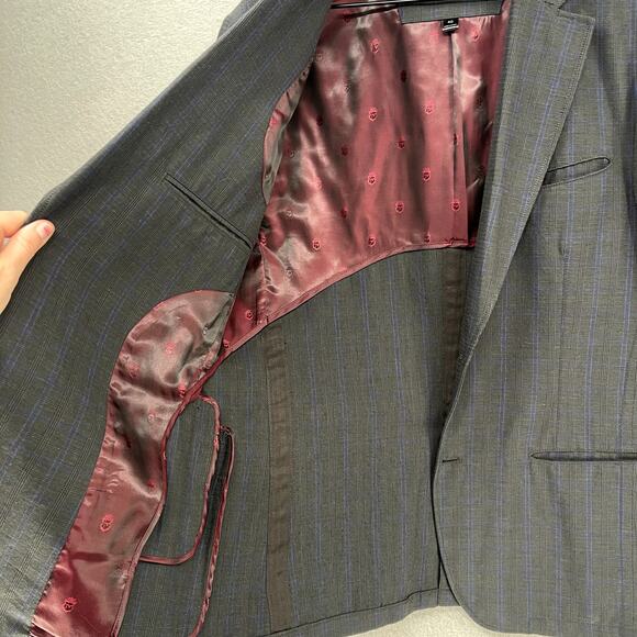 John Varvatos Sport Coat Mens 40 Gray Plaid Blazer Casual 2 Button Layering Work - Picture 10 of 16